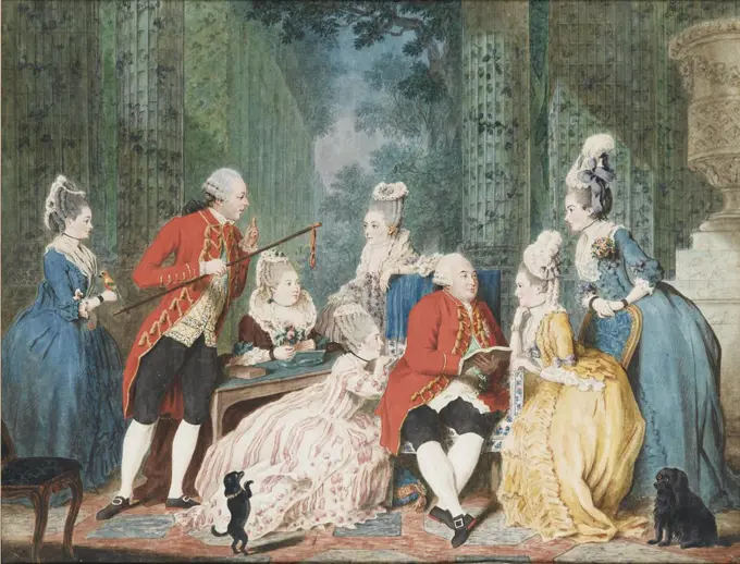 Society in the Palais Royal, Carmontelle, Louis (1717-1806)