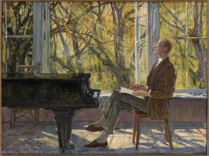 Portrait of the composer Sergei Prokofiev (1891-1953), Ostrova, Lidia Alexandrovna (1914-2009)