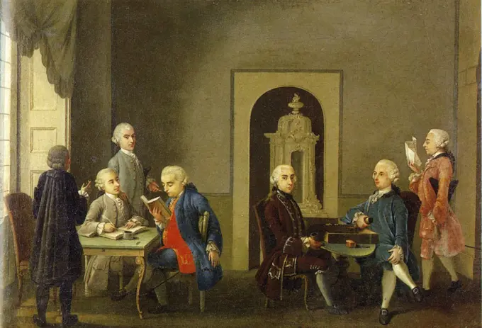 The Meeting of the Accademia dei Pugni (Academy of Fists), Perego, Antonio (active ca 1766-1780)