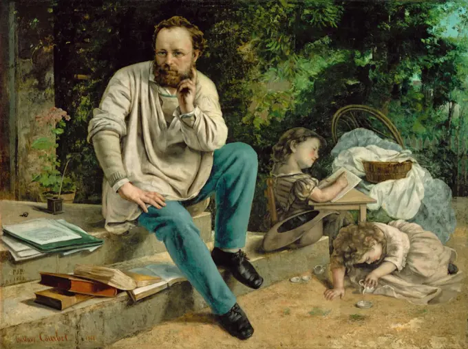 Pierre-Joseph Proudhon and his children, Courbet, Gustave (1819-1877)