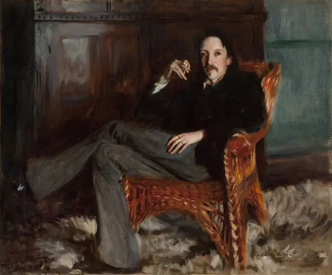 Portrait of Robert Louis Stevenson (1850-1894), Sargent, John Singer (1856-1925)