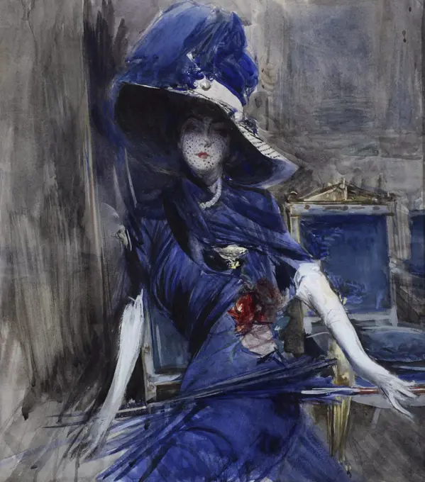The Divine in Blue, Boldini, Giovanni (1842-1931)