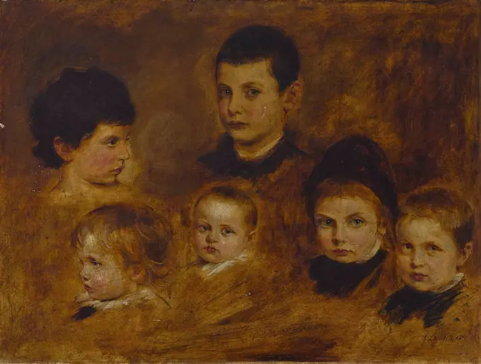 Six children of the Crown Prince Ludwig of Bavaria (1845-1921), Lenbach, Franz, von (1836-1904)