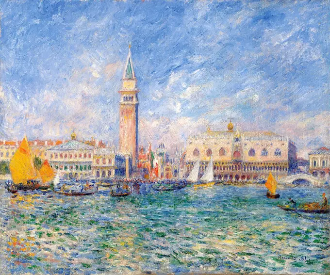 Bay of Venice by Pierre Auguste Renoir, oil on canvas, 1881, 1841-1919, USA, Massachusetts, Clark Art Institute, Williamstown, 54x65