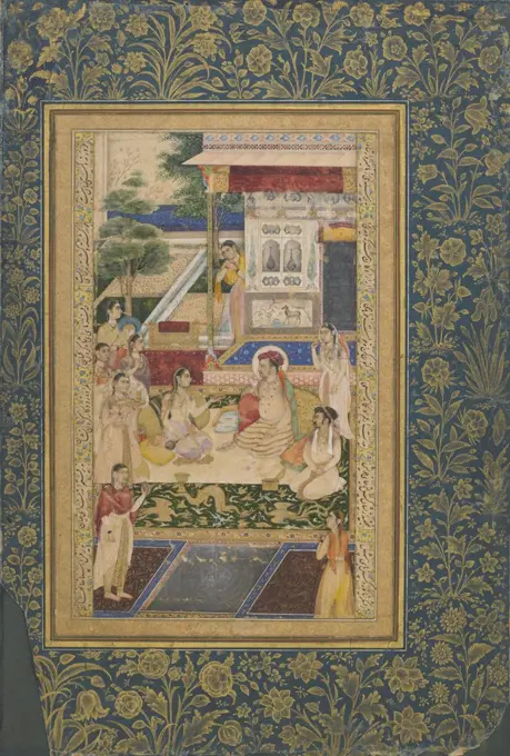 Indian Art by anonymous painter, watercolour, ink, gold colour on paper, circa 1624-1625, Washington, D.C., Freer Gallery of Art, 25x14