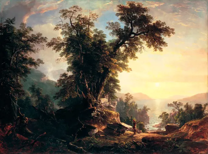 The Indian's Vespers by Durand, Asher Brown (1796-1886) / Smithsonian National Museum / Romanticism / 1847 / The United States / Oil on canvas / Landscape / 117x158