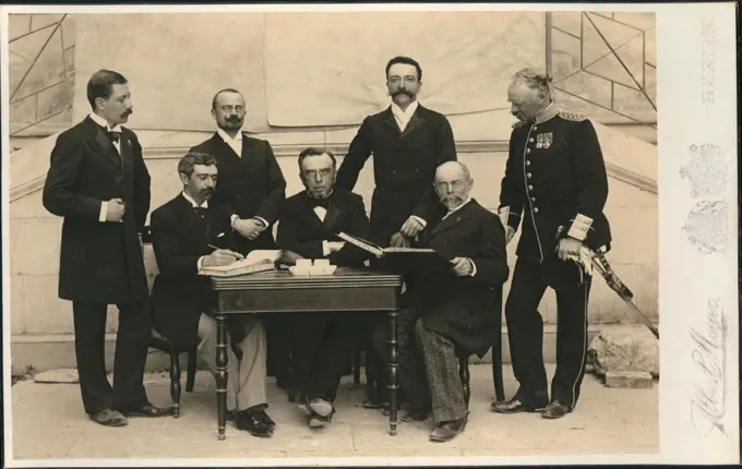 The members of the First International Olympic Committee. Athens, Greece, 1896 / Meyer, Albert (1857Ð1924) / Photograph / 1896 / Germany / Private Collection / Portrait,History