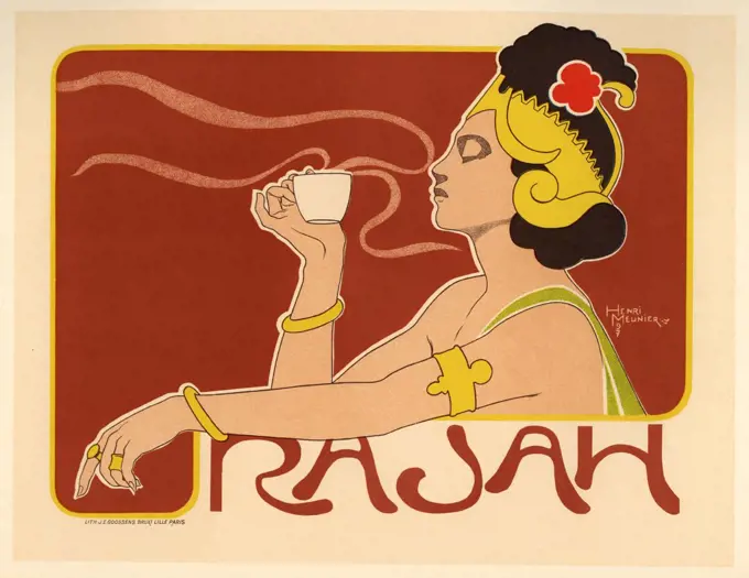 Coffee advertising poster by Henri Meunier, colour lithograph, 1897, 1873-1922, Private Collection