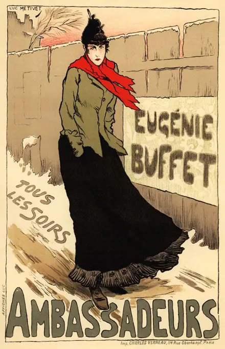 French advertising poster by Lucien Marie Francois Metivet, colour lithograph, 1890s, 1863-1932, Private Collection