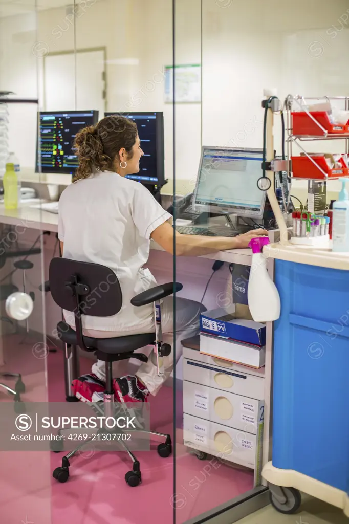 Nurse in a private hospital, France.