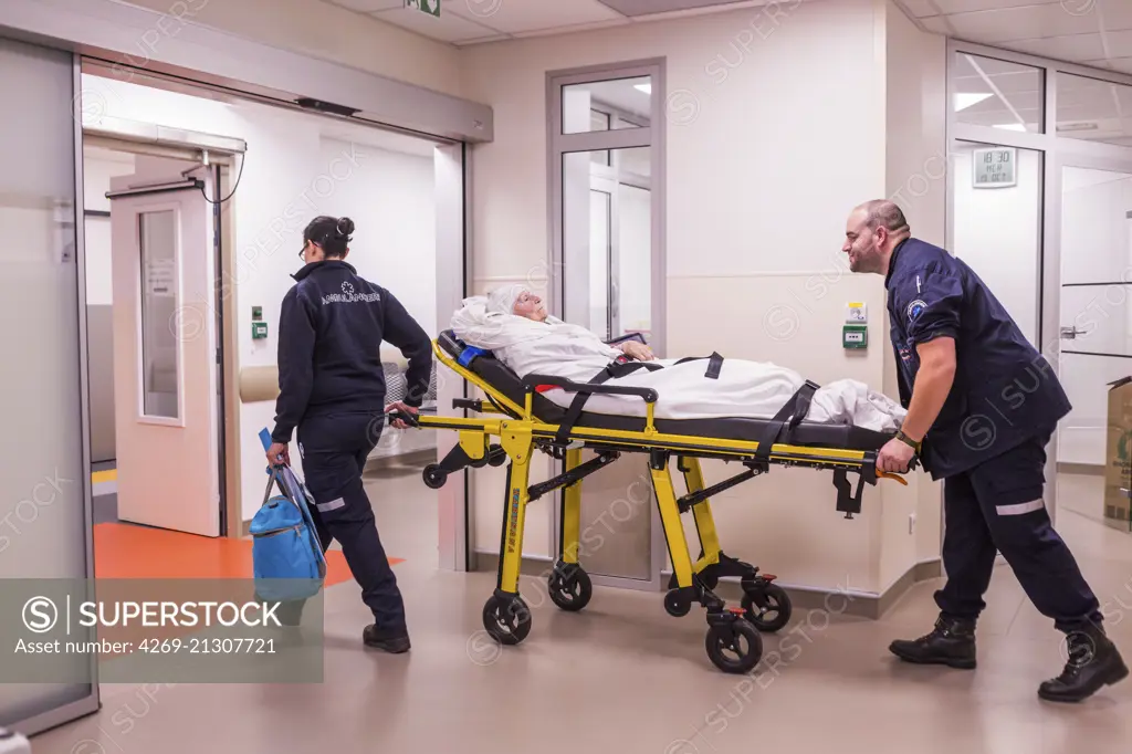 Elderly patient at the Emergency department of a private hospital.