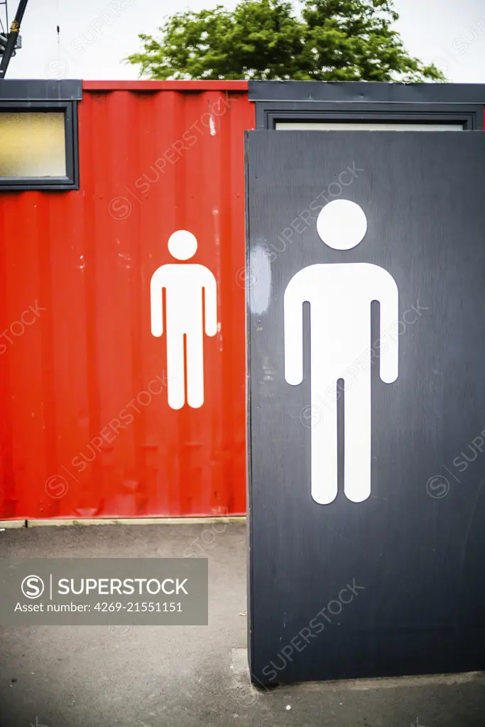 Male toilet symbol.
