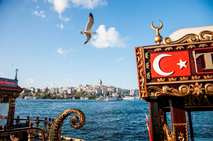 Turkish flag in Istanbul, Turkey.