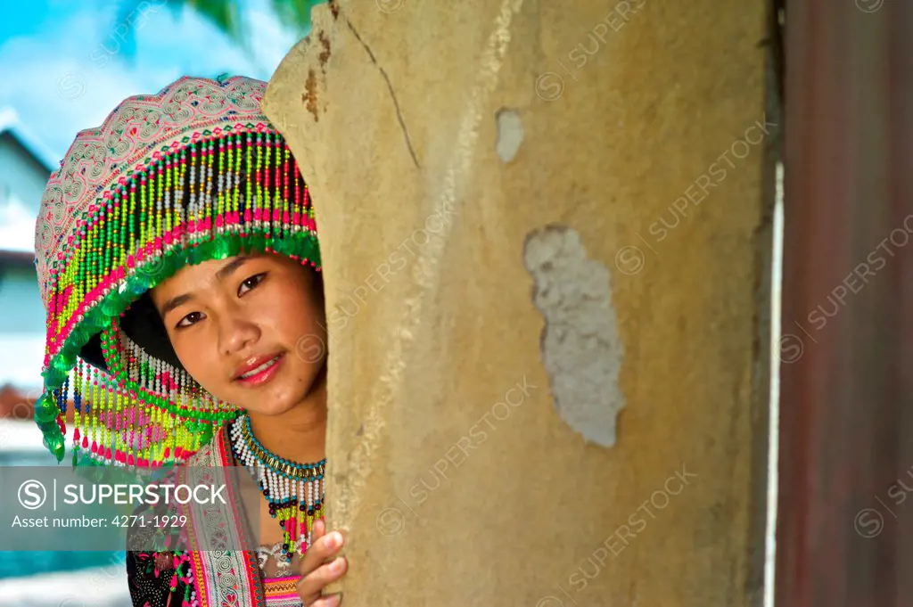 Hmong bride wedding dress, originally from China. Bride:  Zao yang.