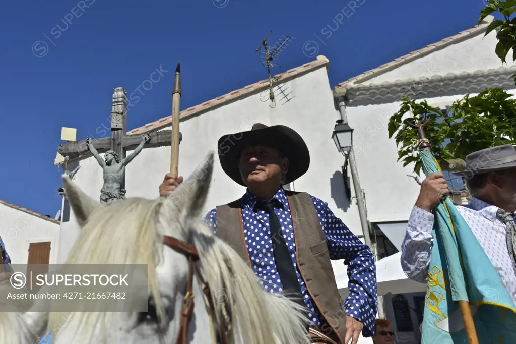 Camargue gardens at the procession of the Saints Mary Jacobe and Mary Salome