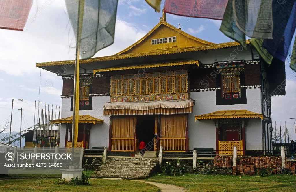 India, Sikkim, Pelling. The C17th Pemayangtse Monastery. Sikkim's most important monastery belonging to Nyingma school of Buddhism.