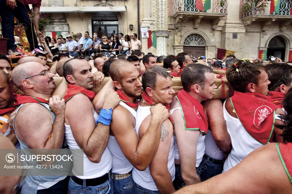 Procession at the holy festival San Paolo in Palazzolo Acreide, Sicily, Italy