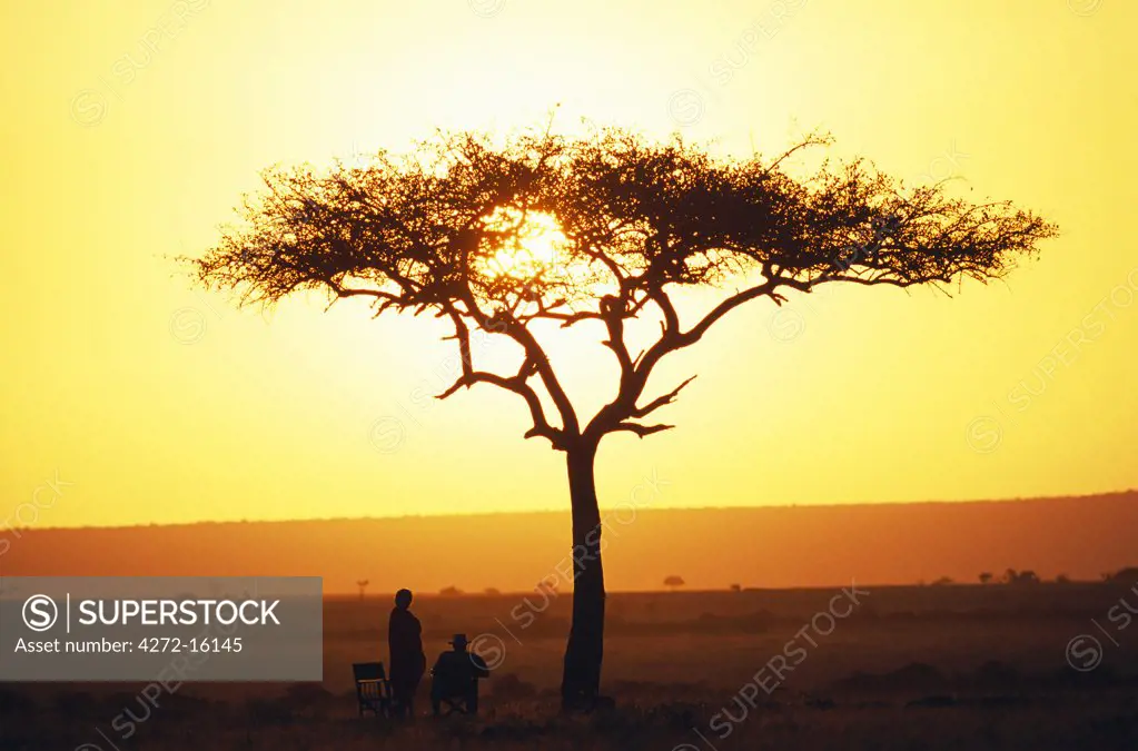 Sundowners in the Masai Mara on safari.