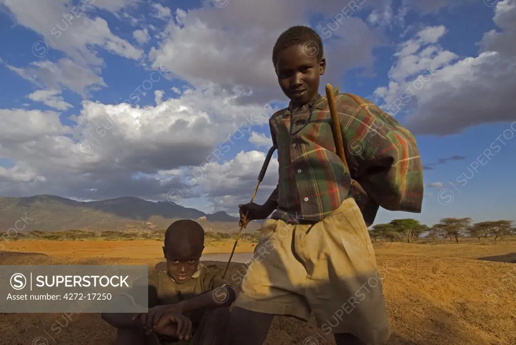 Portrait of Tribal Samburu boys, Lewa Conservancy, Kenya