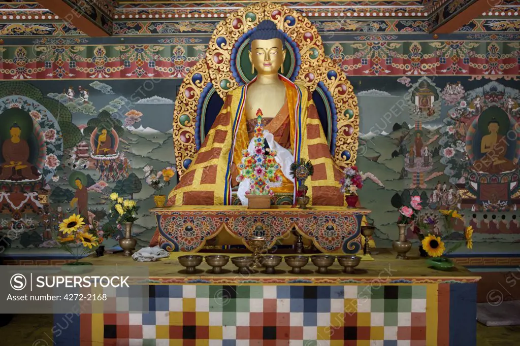 Details inside a Buddhist monastery in Bhutan. Built in 1629 by Zhabdrung Ngawang Namgyal, who unified Bhutan.