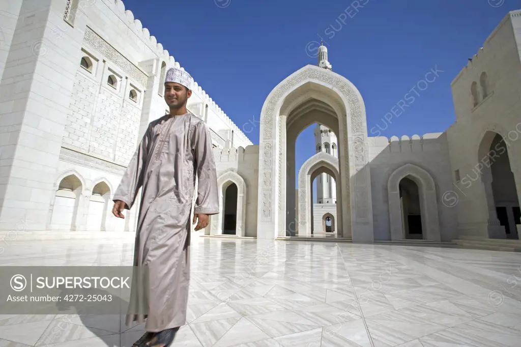 Oman, Muscat, Ghala, Al Ghubrah (Grand Mosque) Mosque. The mosque, a magnificent example of modern islamic architecture, was built for the nation by Sultan Qaboos to mark the 30th year of his reign and is open, at certain times, to non-Muslims.