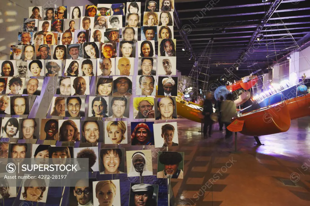 People looking at displays inside Maropeng Visitors Centre, Cradle of Humankind, (UNESCO World Heritage Site), Gauteng, South Africa