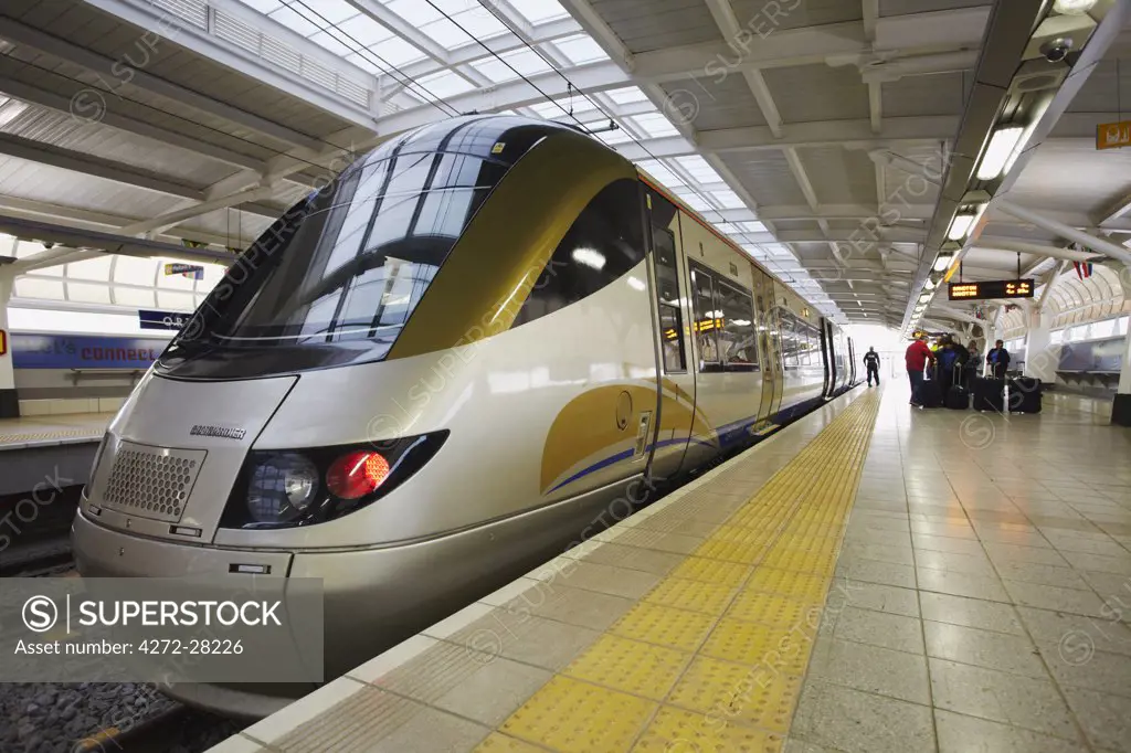 High-speed Gautrain at O.R. Tambo airport, Johannesburg, Gauteng, South Africa