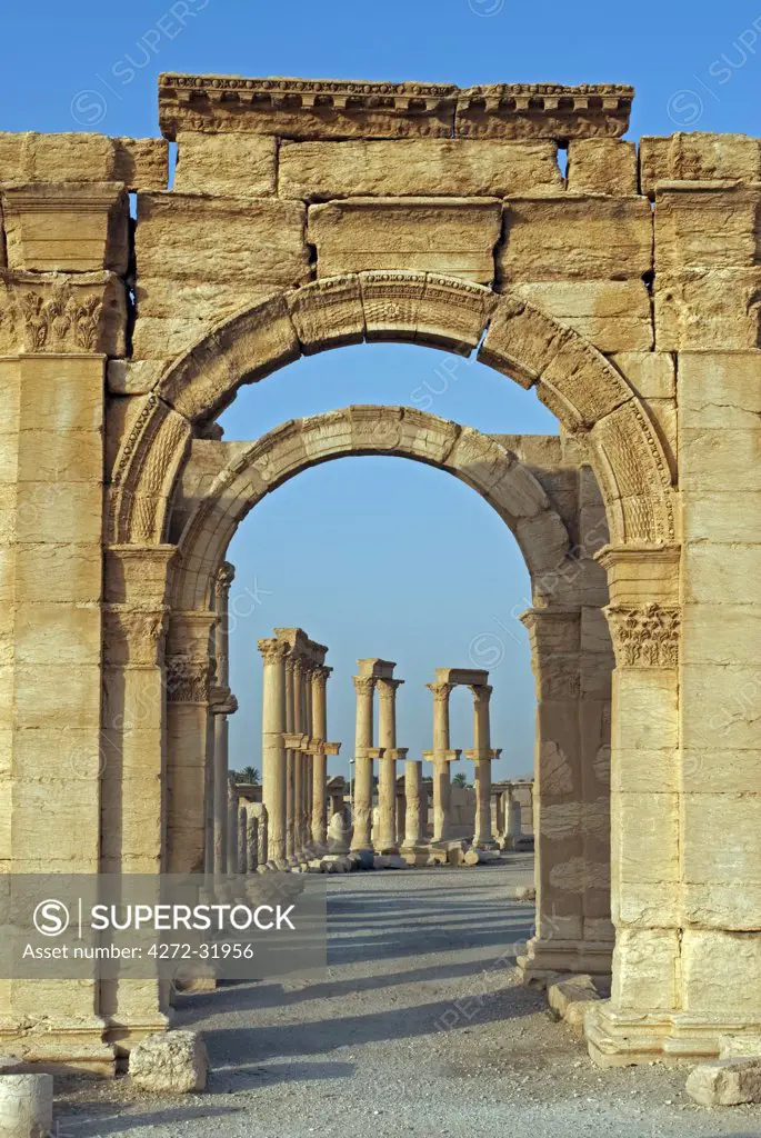 Syria, Palmyra. Archway off the cardo maximus.