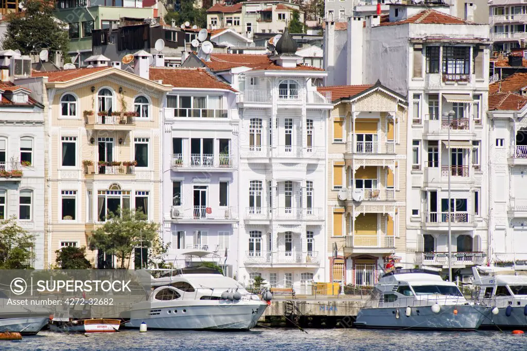 Turkish houses in Bebek district. Istanbul, Turkey