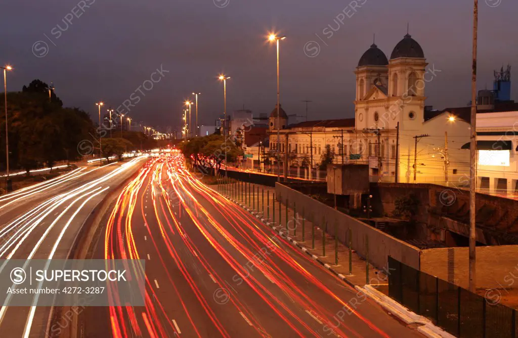 Avenida Tiradentes in Downtown Sao Paulo. Brazil