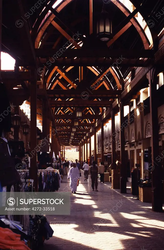 Dubai Souq, in Bur Dubai, boasts a rebuilt arcade of shops and businesses.