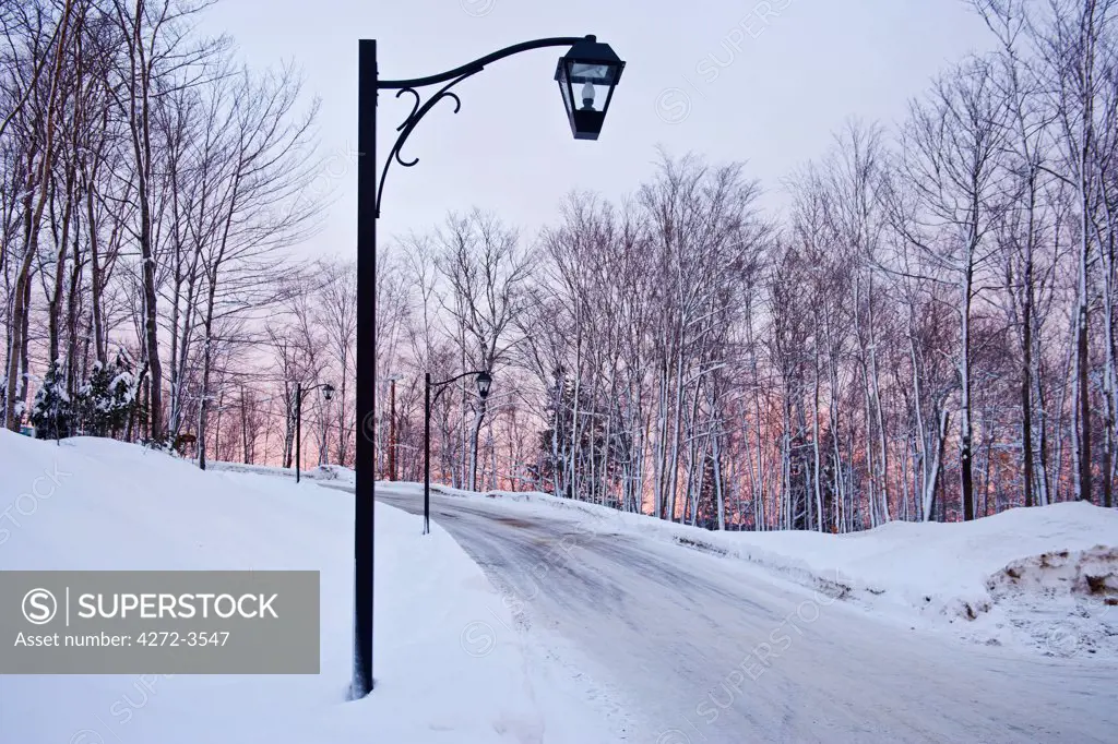 Street view in winter, Quebec, Canada