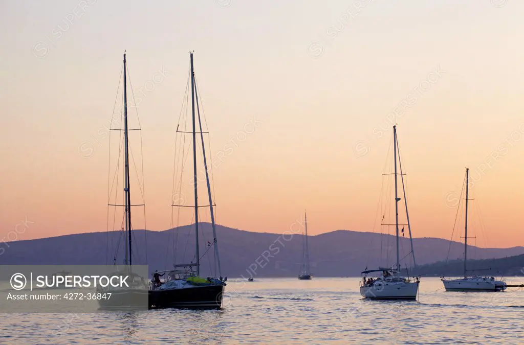 Croatia, Trogir, Central Europe. Sailng boats in the harbour