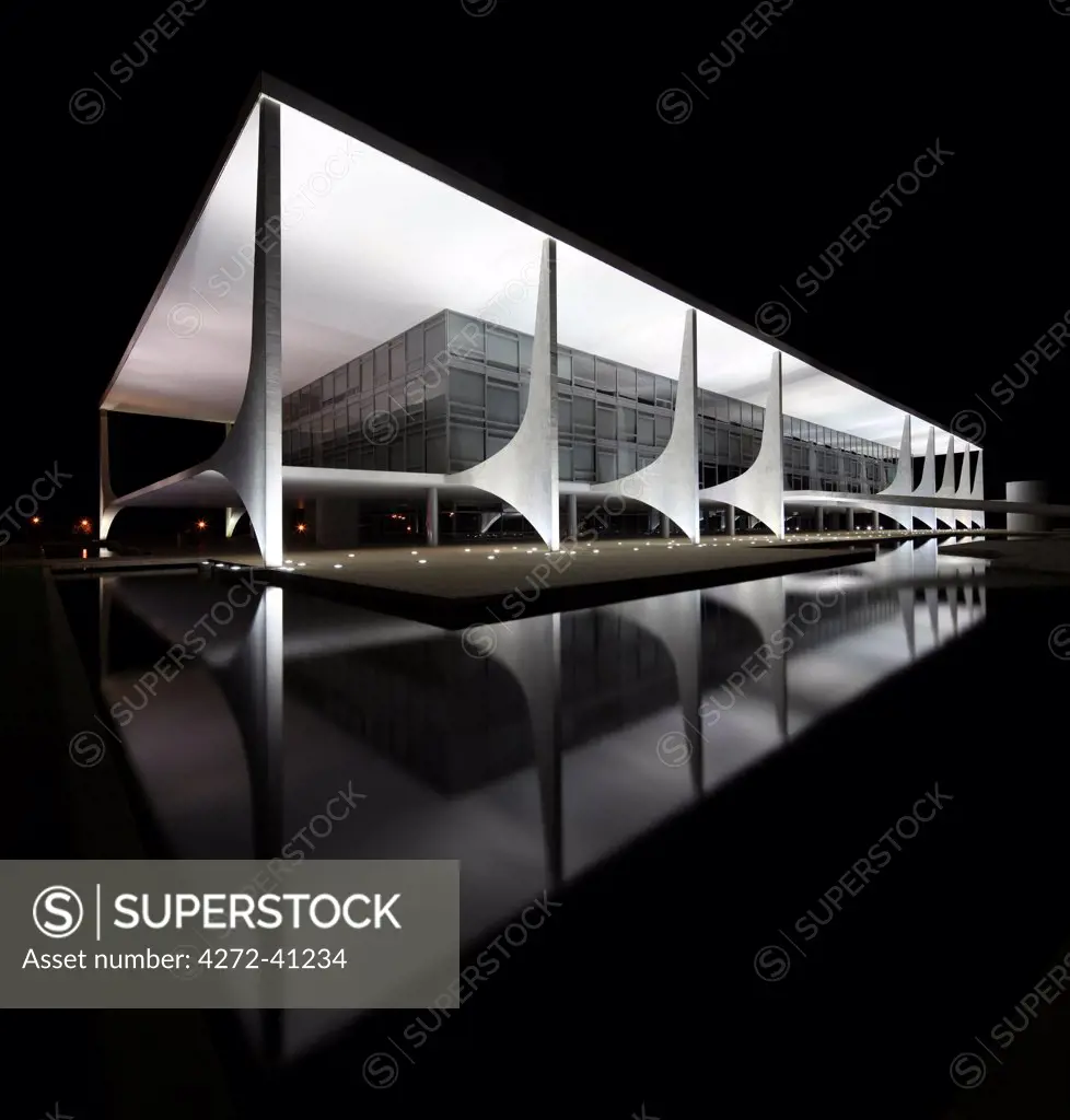 The Palácio do Planalto is the official workplace of the President of Brazil, Brasilia, Brazil.