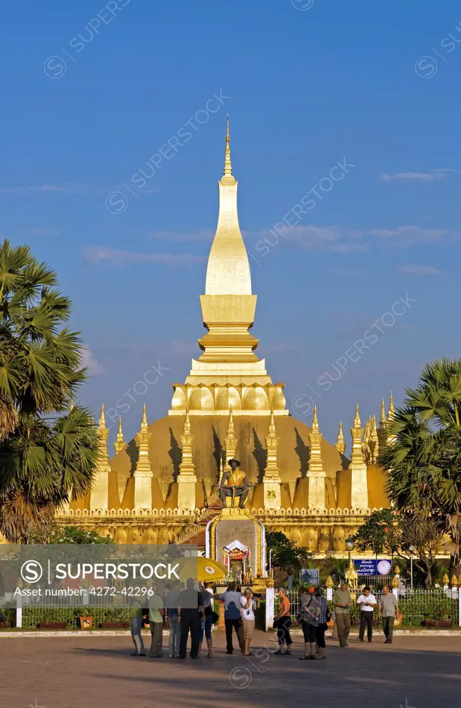 Laos, Vientiane, Pha That Luang temple. A national symbol, and the most important monument in Laos, the temple dates from the 3rd century, but was reconstructed in the 1930s.