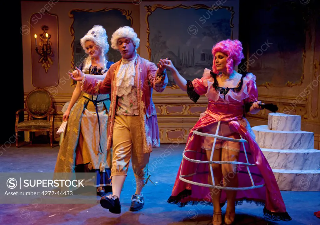 Mediterranean Europe, Malta. Singers during a performance of an Opera at the Manoel Theatre