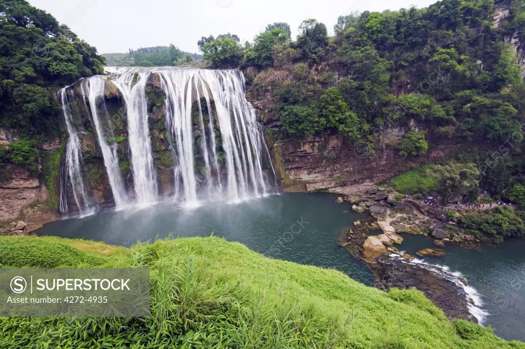 China, Guizhou Province, Huangguoshu Waterfall is the largest in China at 81m wide and 74m high