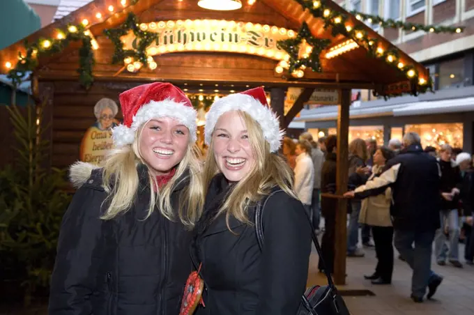 Christmas market, Muenster, Muensterland, North Rhine Westphalia, Germany