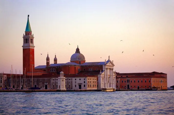 Italy, Veneto, Venice; Island of San Giorgio Maggiore with the main church dedicated to the saint.