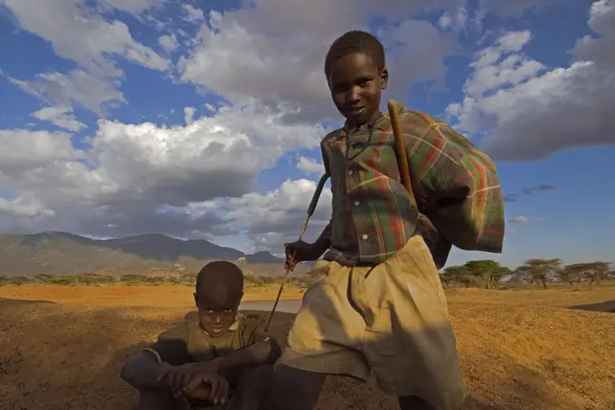 Portrait of Tribal Samburu boys, Lewa Conservancy, Kenya