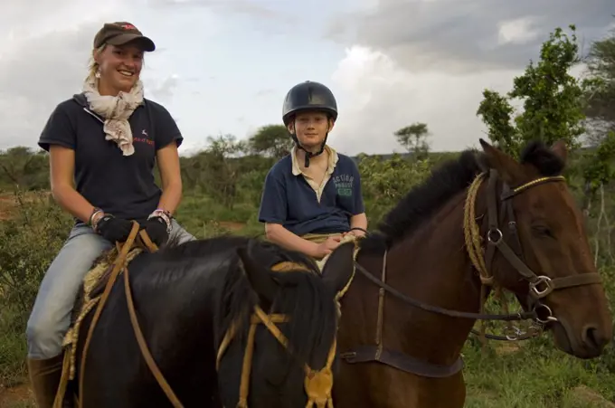 Kenya, Laikipia, Ol Malo.  Horse riding safari at Ol Malo.(MR)