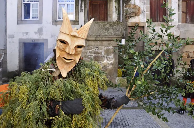 Traditional masks and carnival at Lazarim, Beira Alta, Portugal