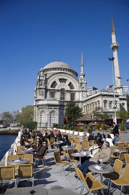 A waterside cafe on the Bosphorus, Istanbul, Turkey