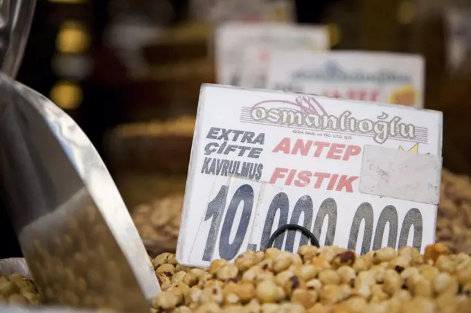 Nuts for sale in the Egyptian Bazaar, Istanbul, Turkey