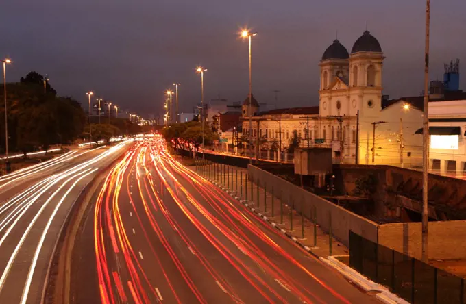 Avenida Tiradentes in Downtown Sao Paulo. Brazil