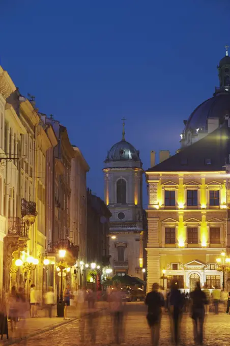 Market Square (Ploscha Rynok) at dusk, Lviv, Ukraine