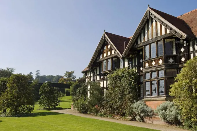 Wales; Powys; Powis Castle. View of the front of The Bothy in Powis Castle's Formal Garden