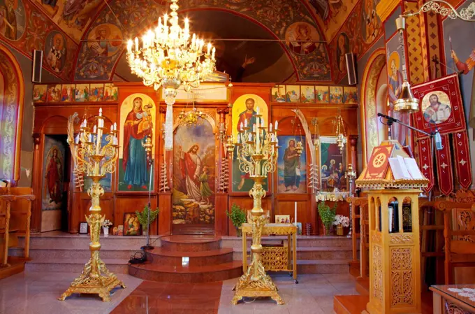 Greece, Kos, Southern Europe, Interior of a church in the city of Kos