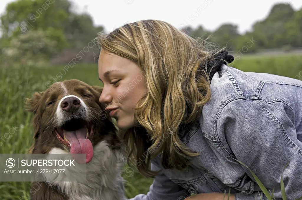 girl with Border Collie