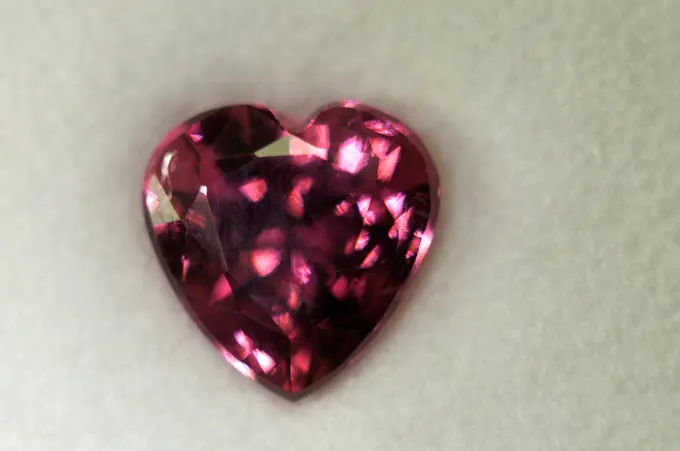 DEU, 2009: Tourmaline, cut as a heart, studio picture.